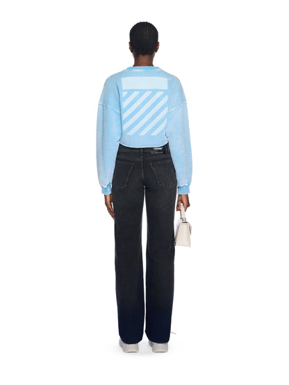 Off-White Switch Off Crop Crewneck Sweatshirt Blue