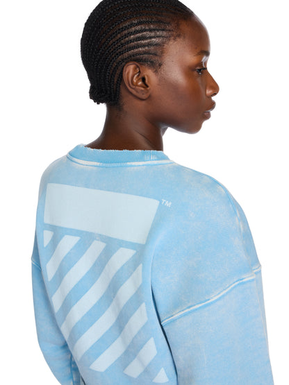 Off-White Switch Off Crop Crewneck Sweatshirt Blue