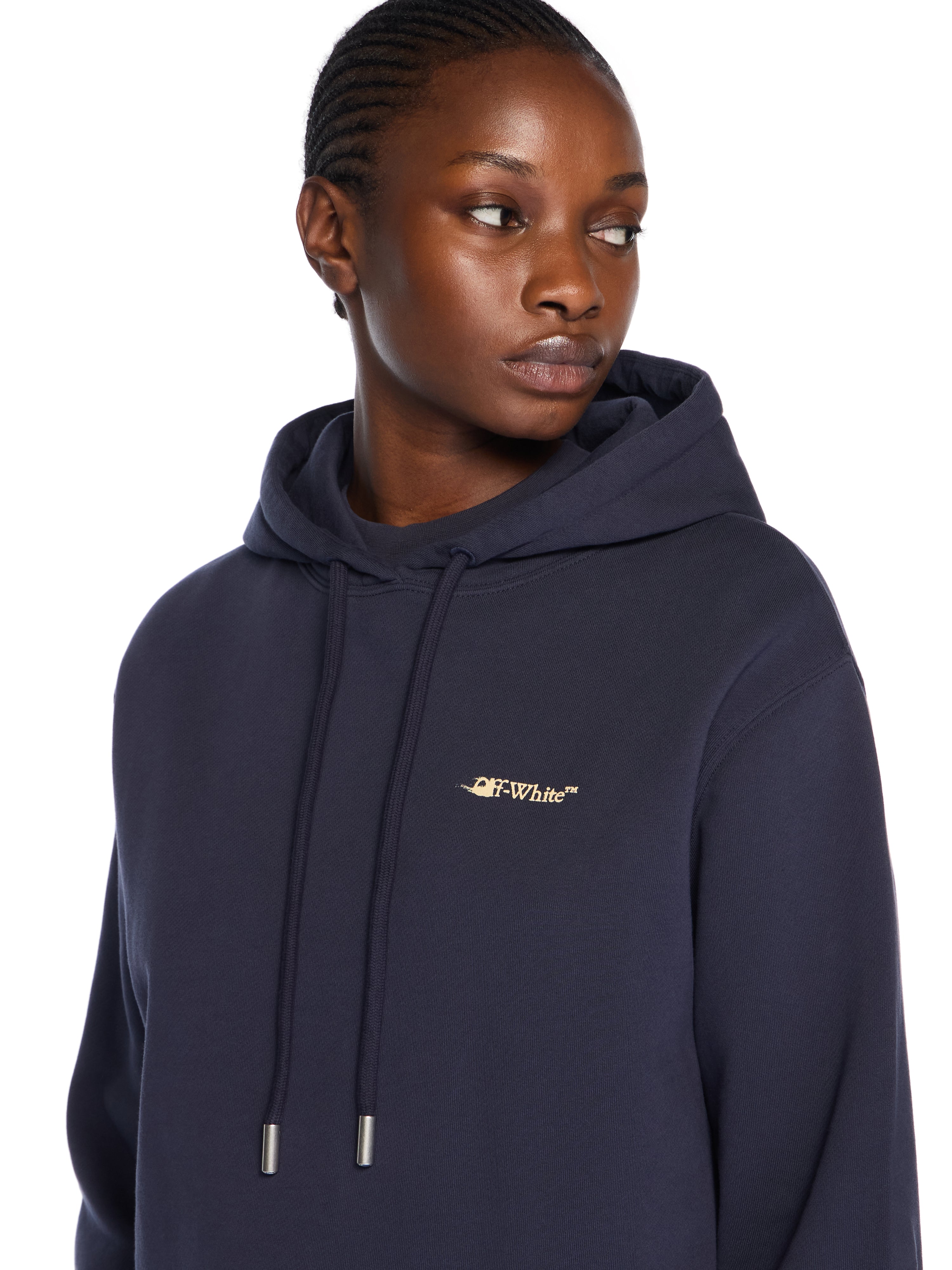 Off-White Ink Arrow Regular Logo Hoodie Sapphire