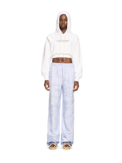 Off-White White Bookish Rose Cropped Hoodie