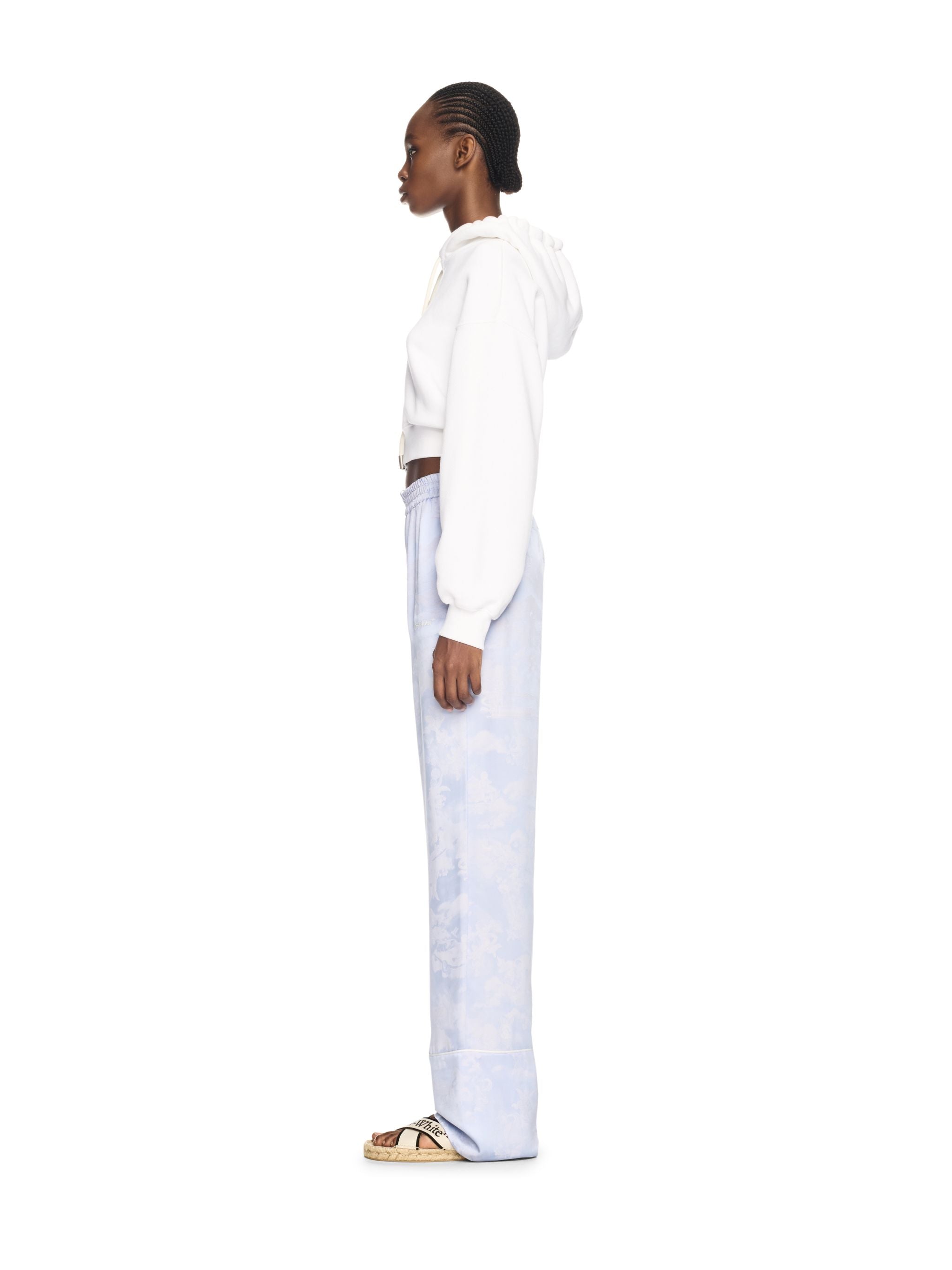 Off-White White Bookish Rose Cropped Hoodie