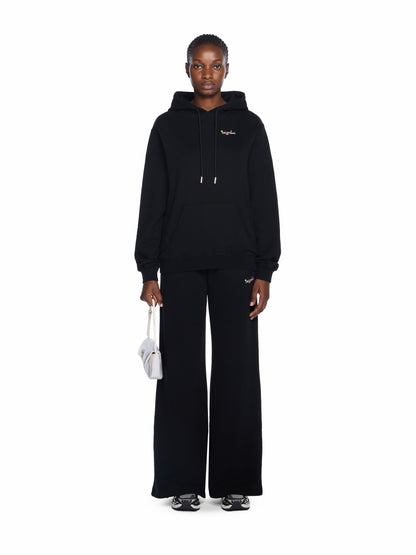 Off-White Arrow Glass Flower Logo Hoodie Black