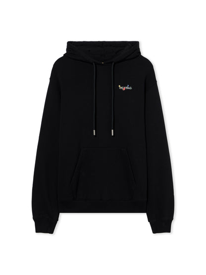 Off-White Arrow Glass Flower Logo Hoodie Black