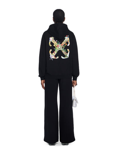 Off-White Arrow Glass Flower Logo Hoodie Black