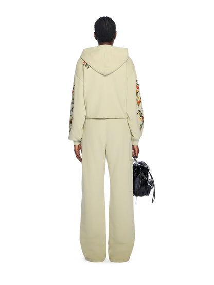 Off-White Bookish Flowers Crop Hoodie Black