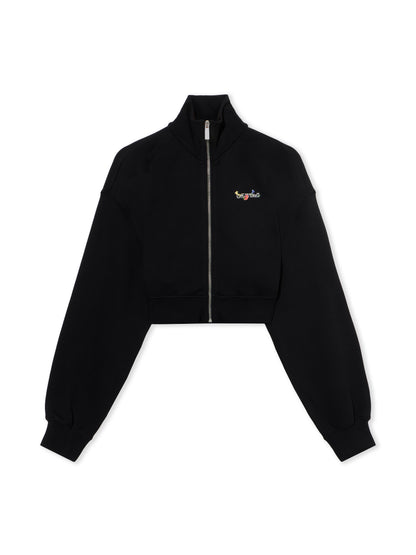 Off-White Arrow Glass Flower Crop Jacket Black