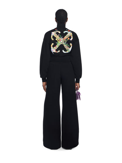 Off-White Arrow Glass Flower Crop Jacket Black