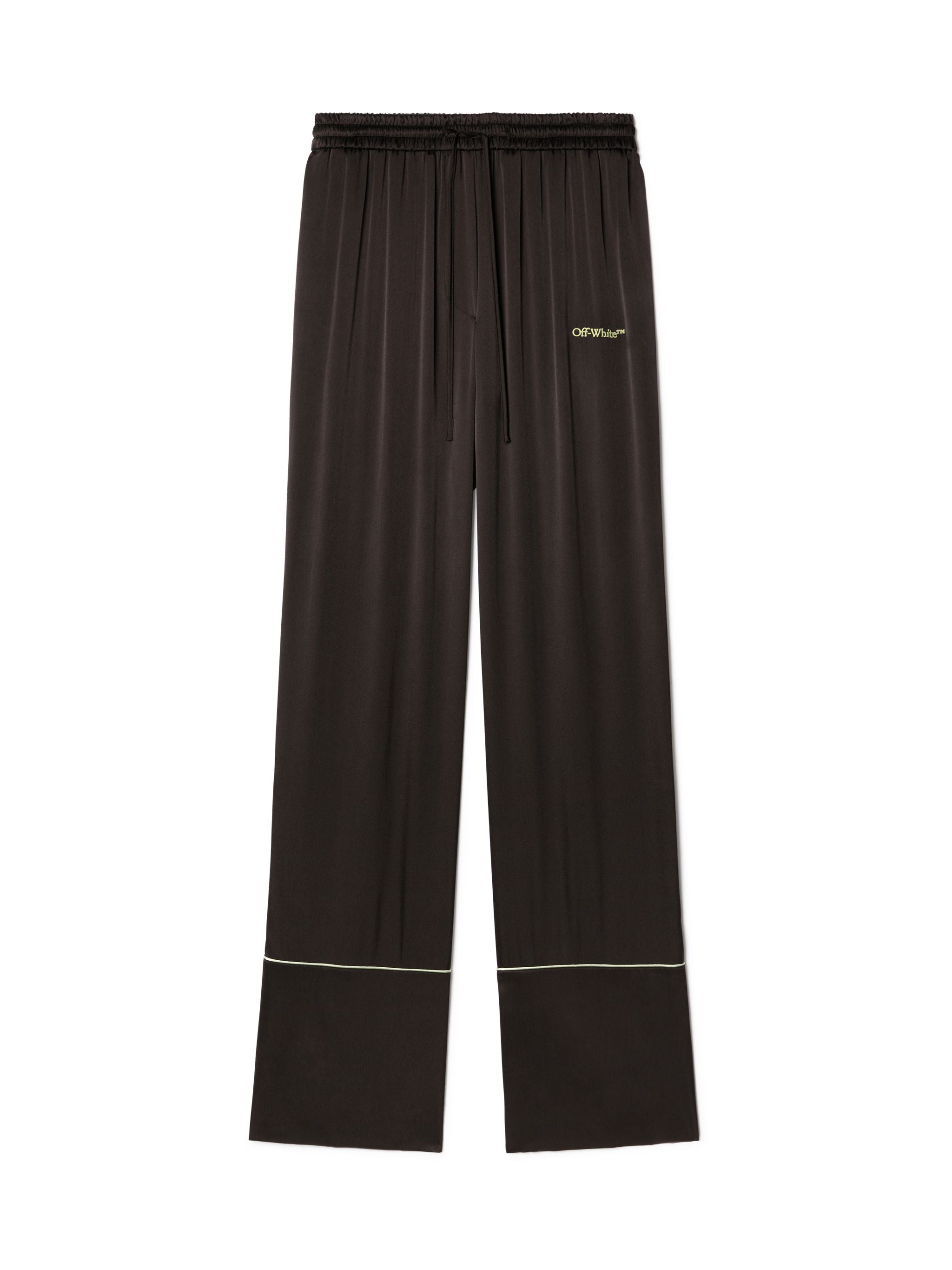 Off-White Satin Pajama Pants Black