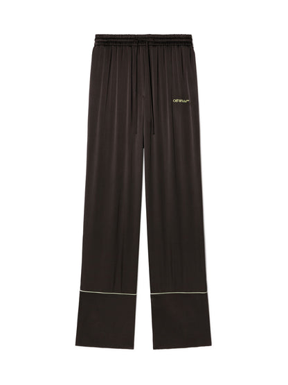 Off-White Satin Pajama Pants Black