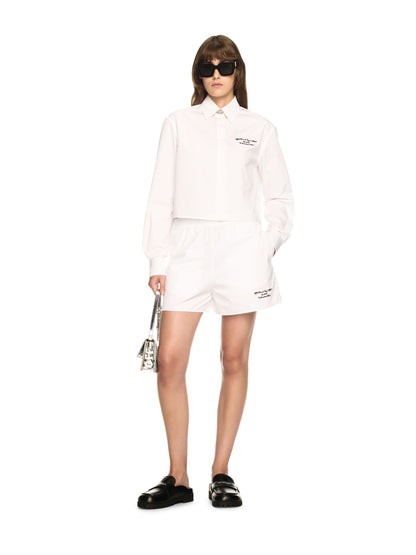 Off-White Embr Poplin Ela Waist Shorts