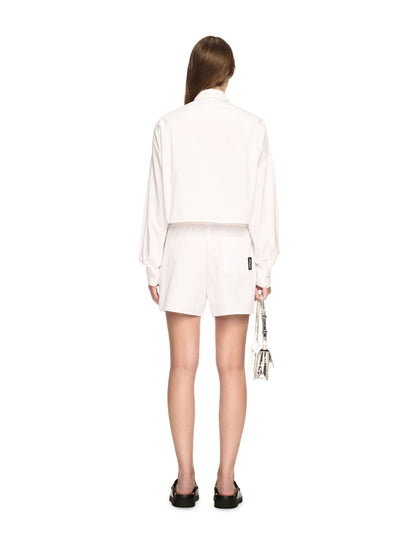 Off-White Embr Poplin Ela Waist Shorts