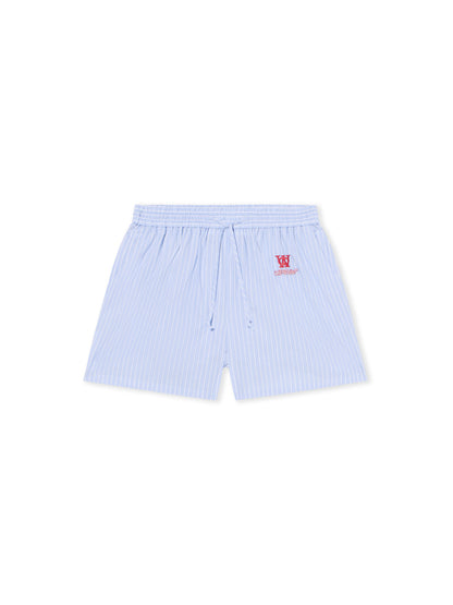 Off-White Striped Poplin Shorts Blue