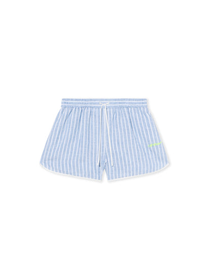 Off-White Striped Drawstring Shorts Blue