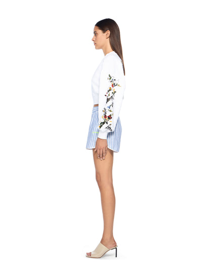 Off-White Striped Drawstring Shorts Blue