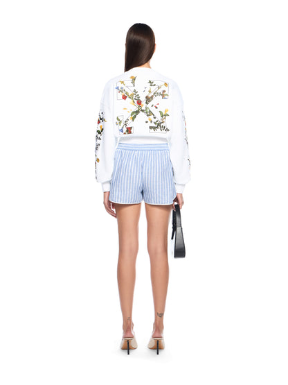 Off-White Striped Drawstring Shorts Blue