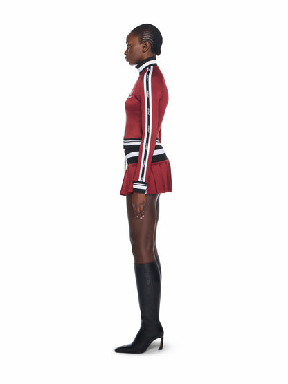 Off-White Track Pleated Serena Skirt Red