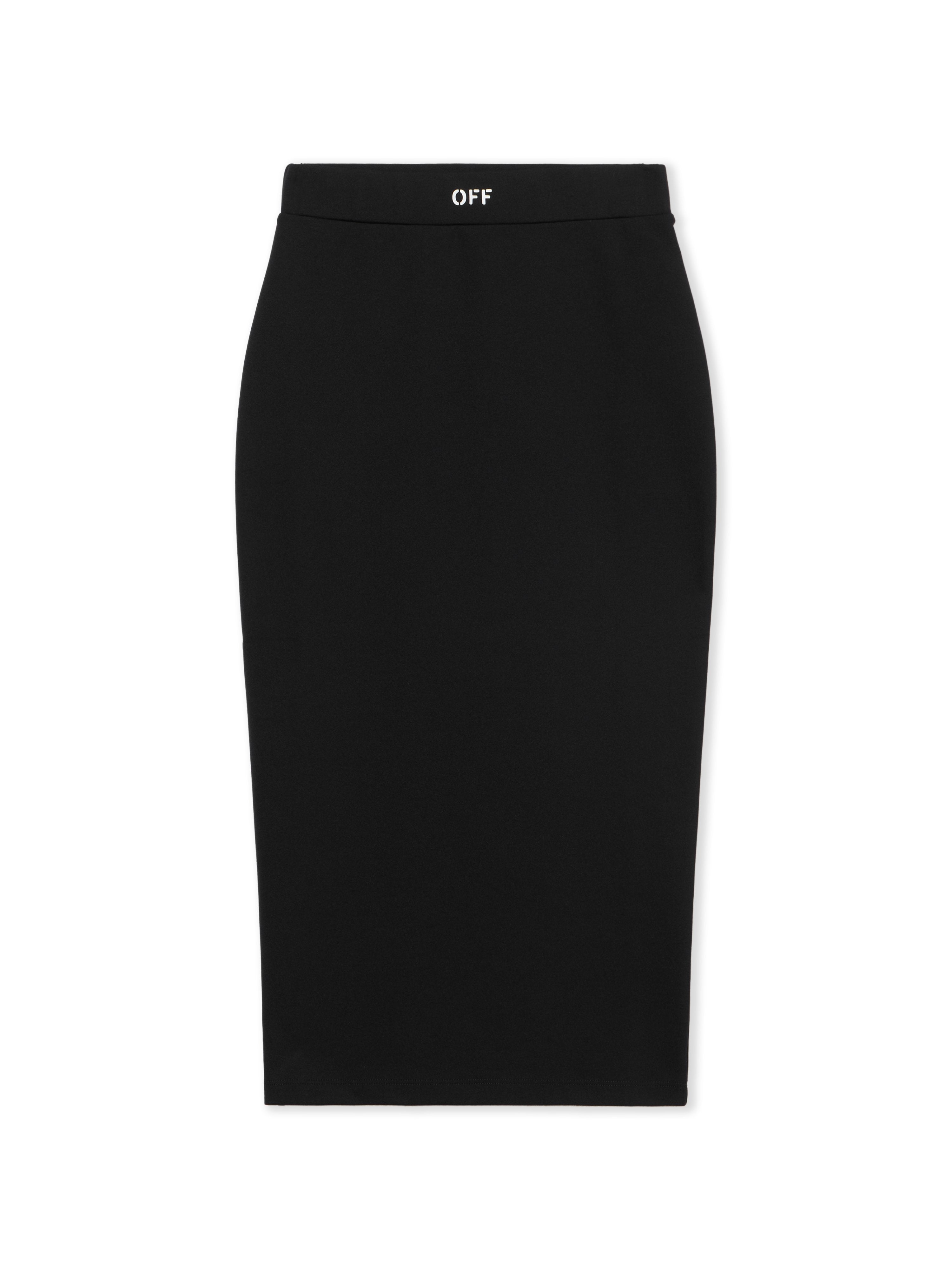 Off-White Sleek Midi Skirt Black