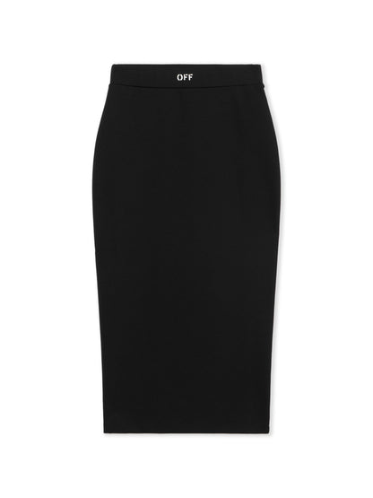 Off-White Sleek Midi Skirt Black
