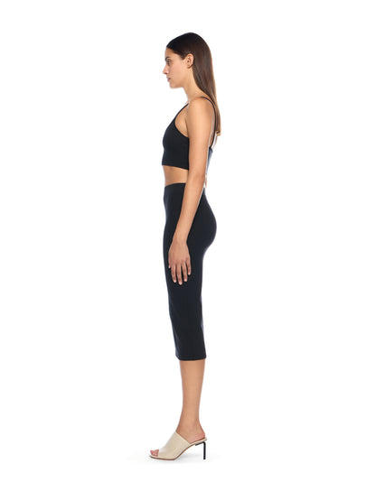 Off-White Sleek Midi Skirt Black