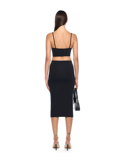 Off-White Sleek Midi Skirt Black