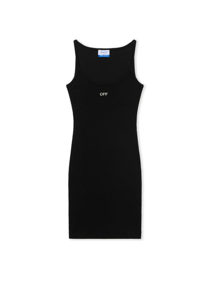 Off-White Off Stamp Rib Tank Dress Black
