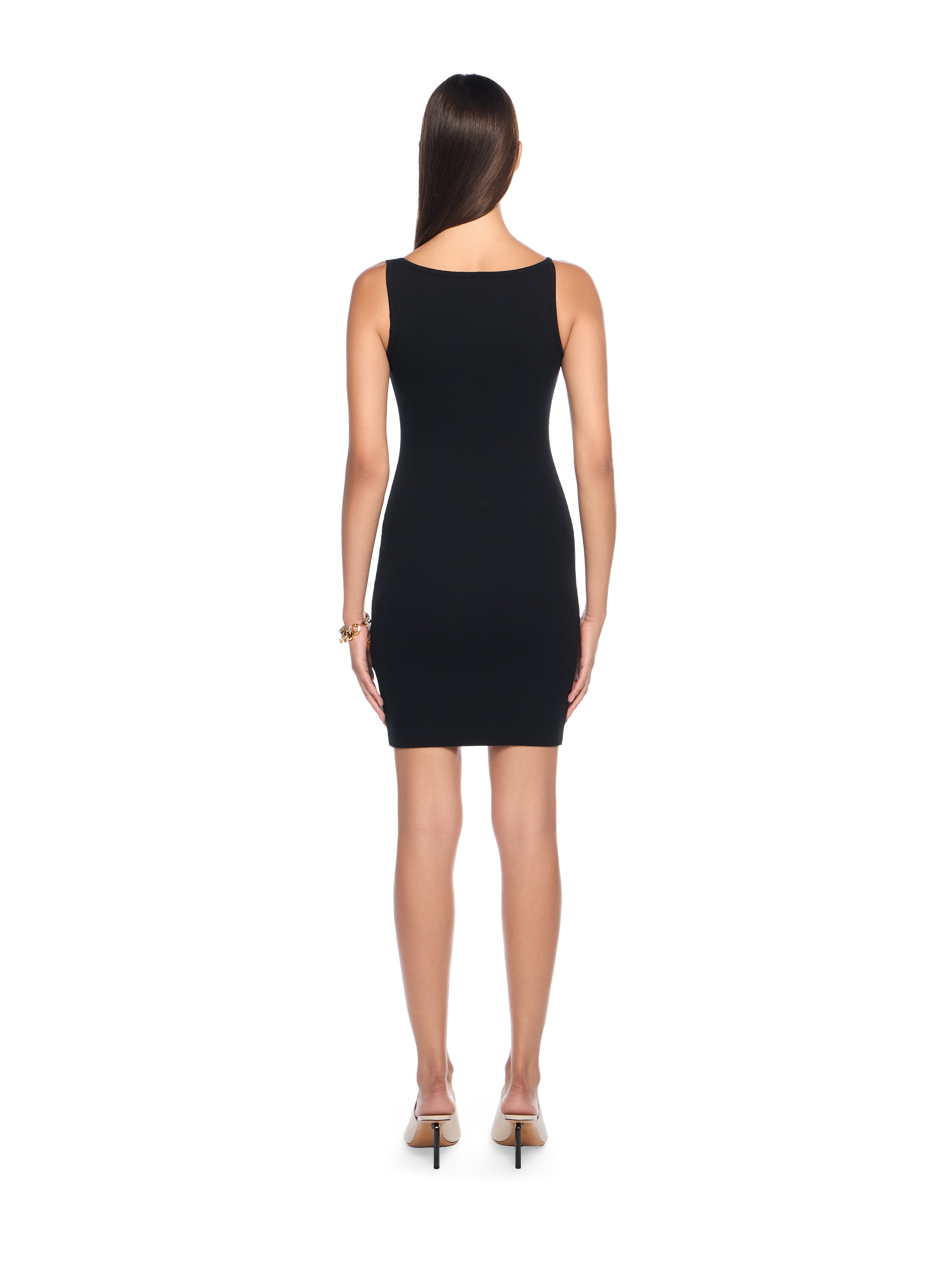 Off-White Off Stamp Rib Tank Dress Black