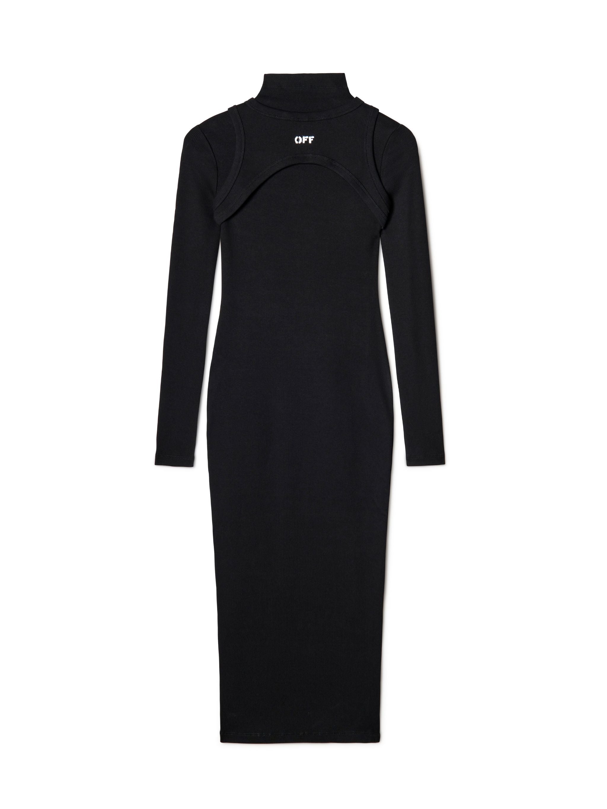Off-White Off Stamp Rib Round Long Dres Black