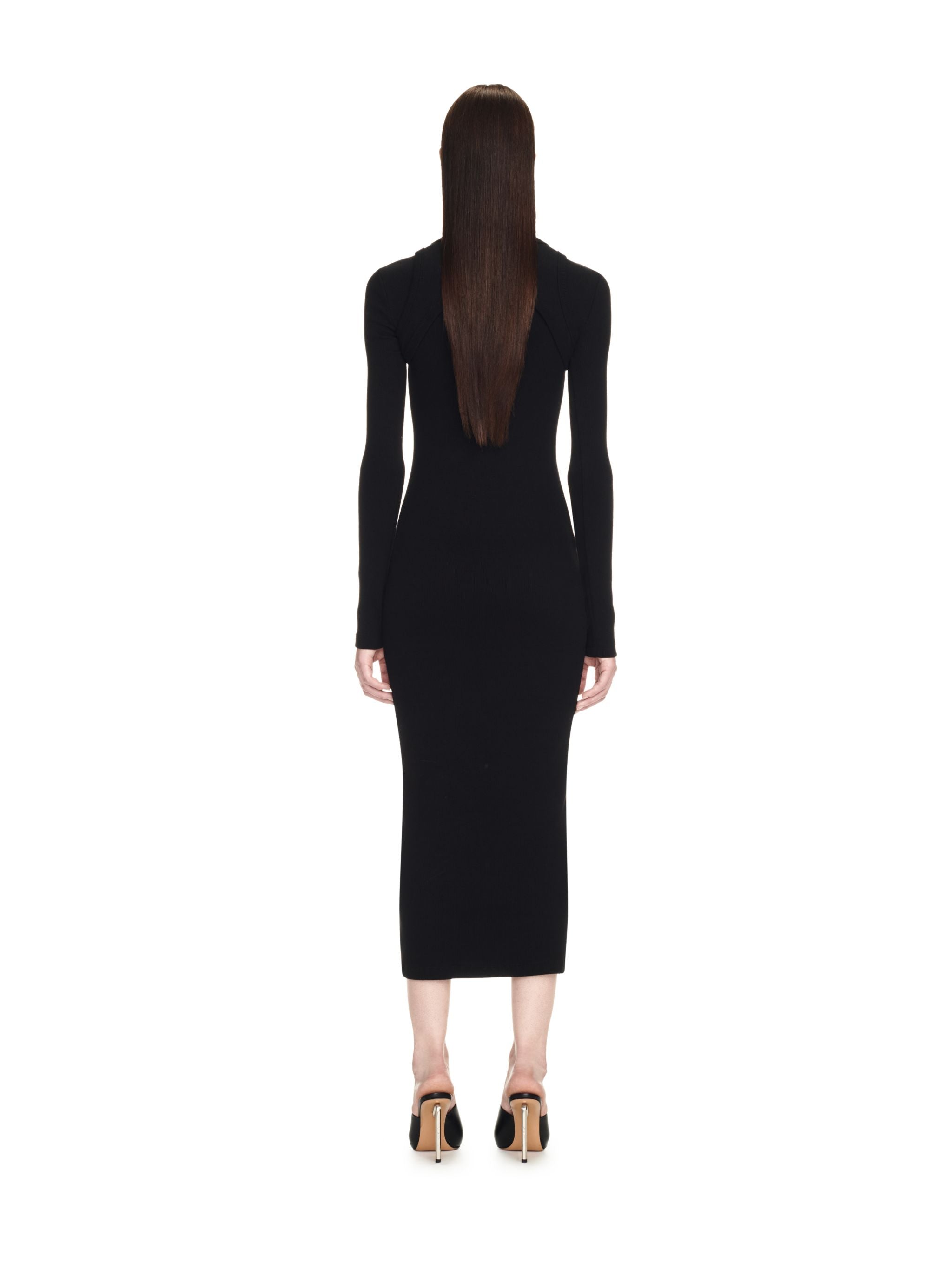 Off-White Off Stamp Rib Round Long Dres Black