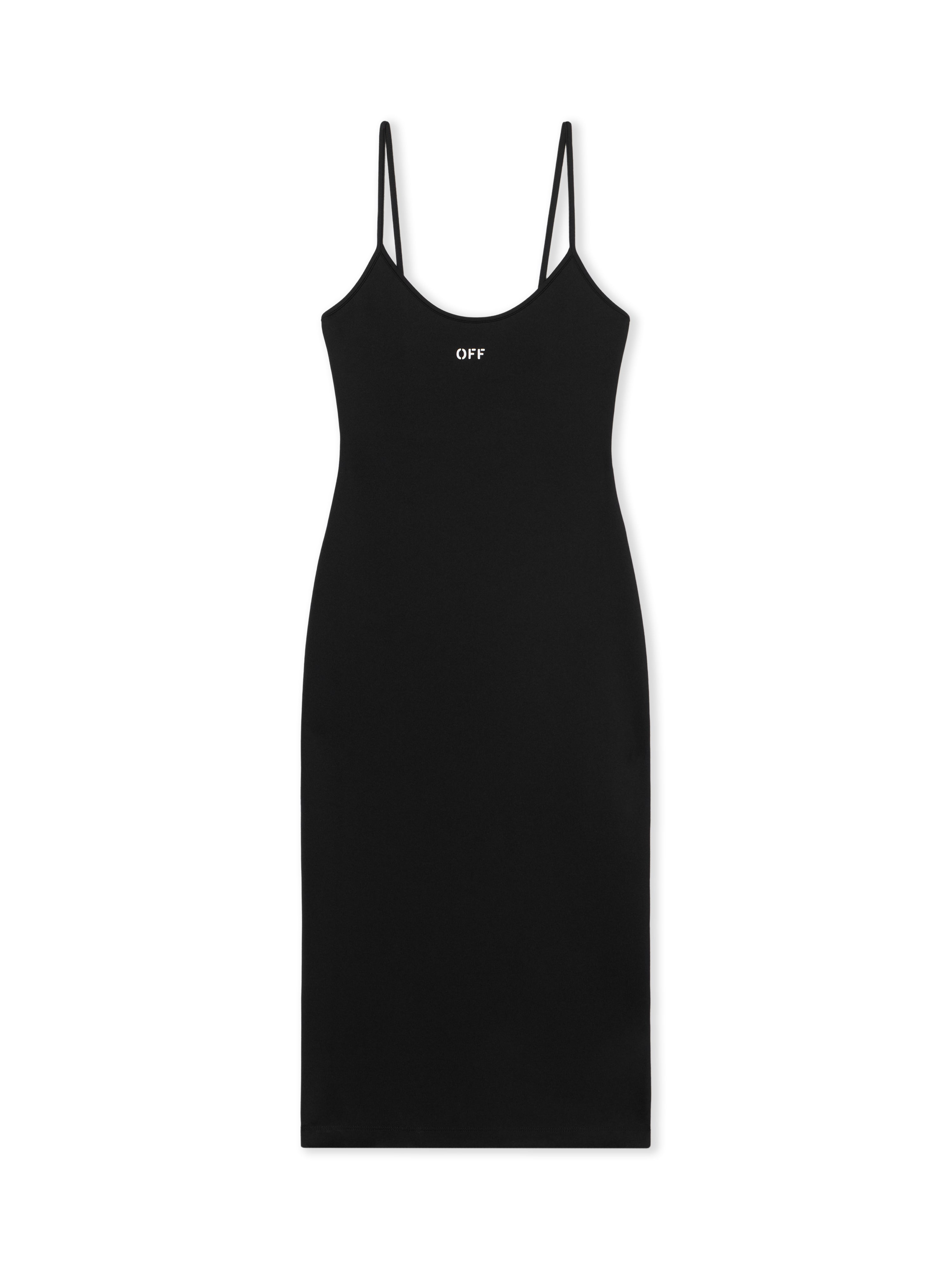 Off-White Sleek Strappy Midi Dress Black