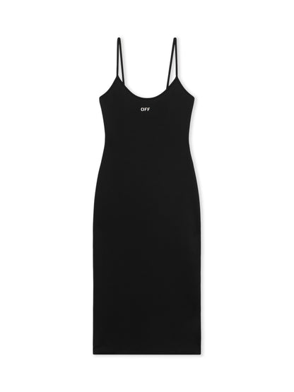Off-White Sleek Strappy Midi Dress Black