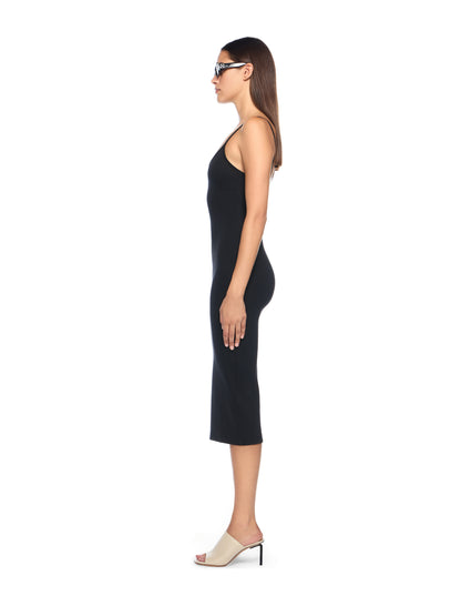 Off-White Sleek Strappy Midi Dress Black