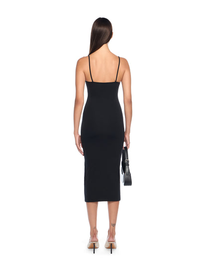 Off-White Sleek Strappy Midi Dress Black