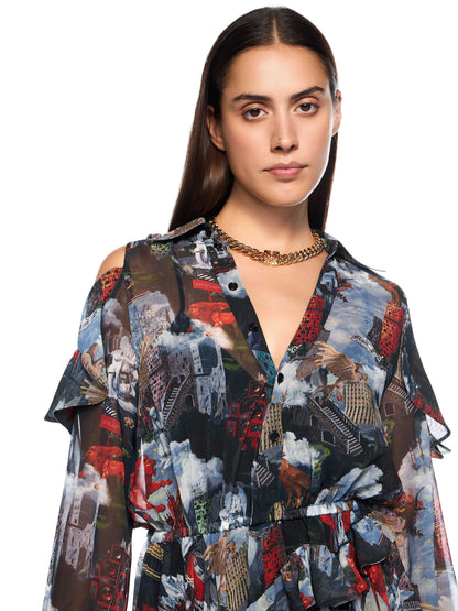 Off-White World Paint Geo Romantic Dress None