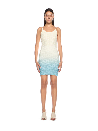 Off-White Gradient Logo Terry Dress Blue