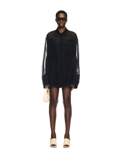 Off-White Organza Roxy Shirt Dress Black