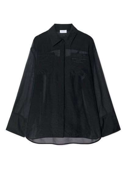 Off-White Organza Roxy Shirt Dress Black