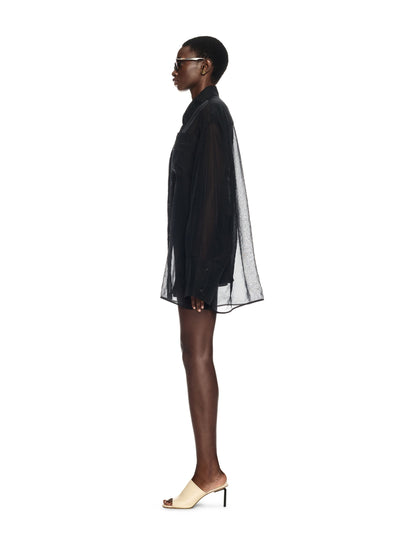 Off-White Organza Roxy Shirt Dress Black