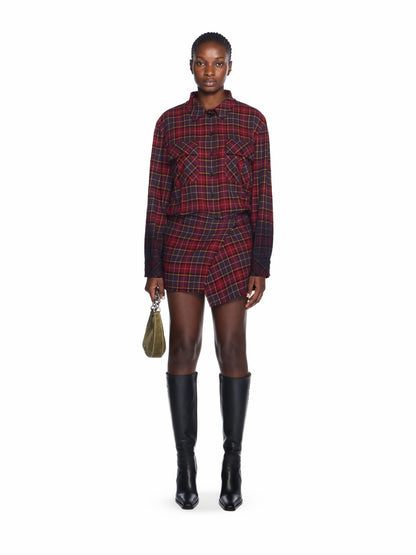 Off-White Check Flannel Arrow Dress Purple