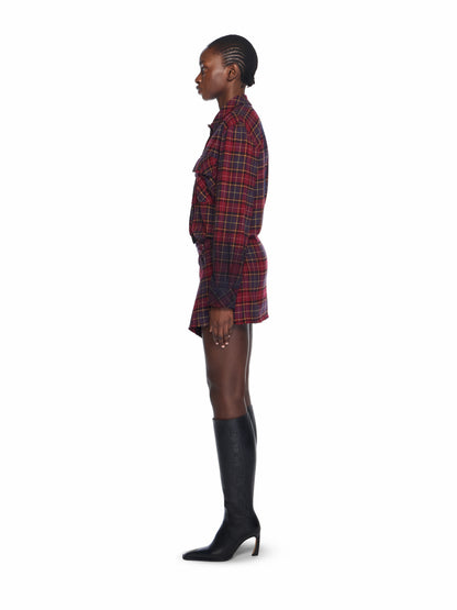 Off-White Check Flannel Arrow Dress Purple