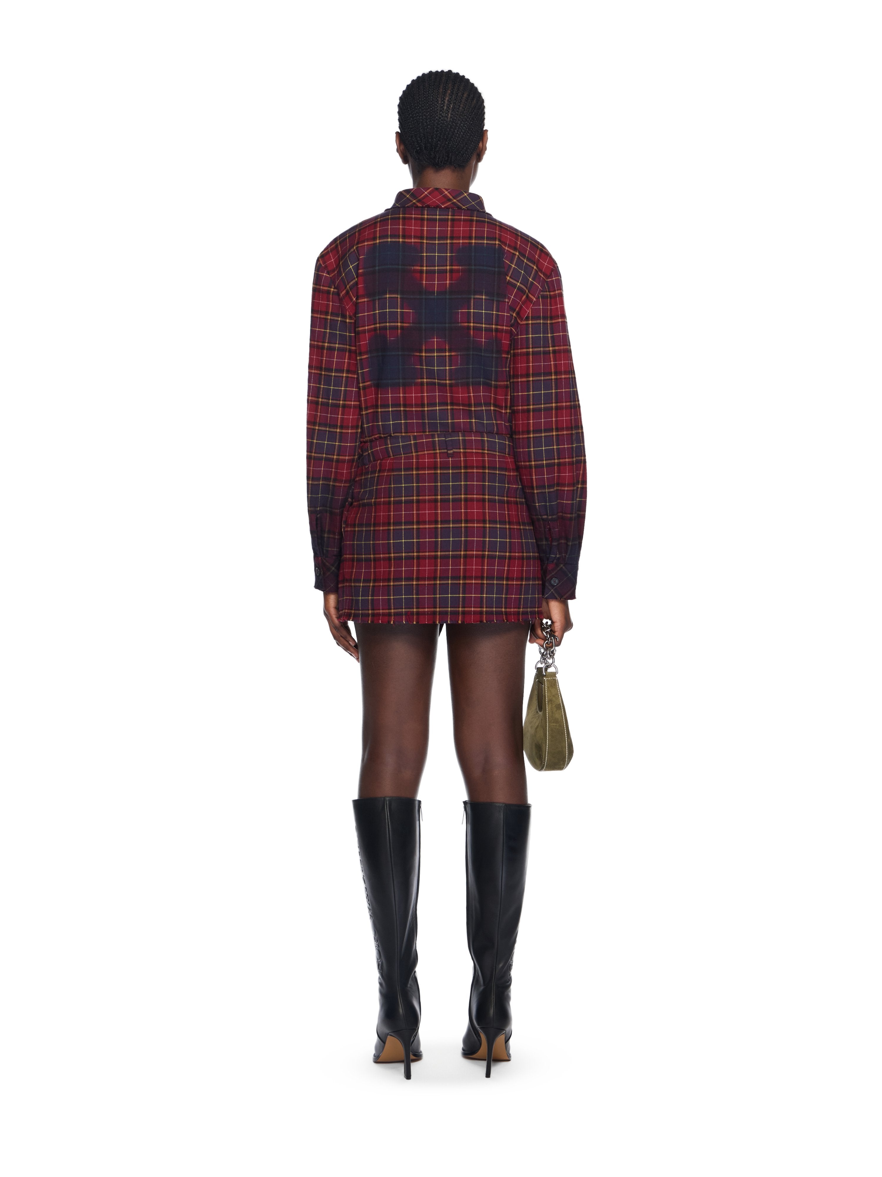 Off-White Check Flannel Arrow Dress Purple