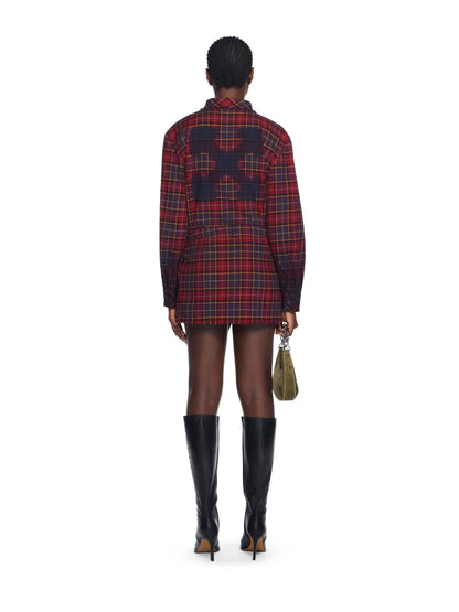 Off-White Check Flannel Arrow Dress Purple