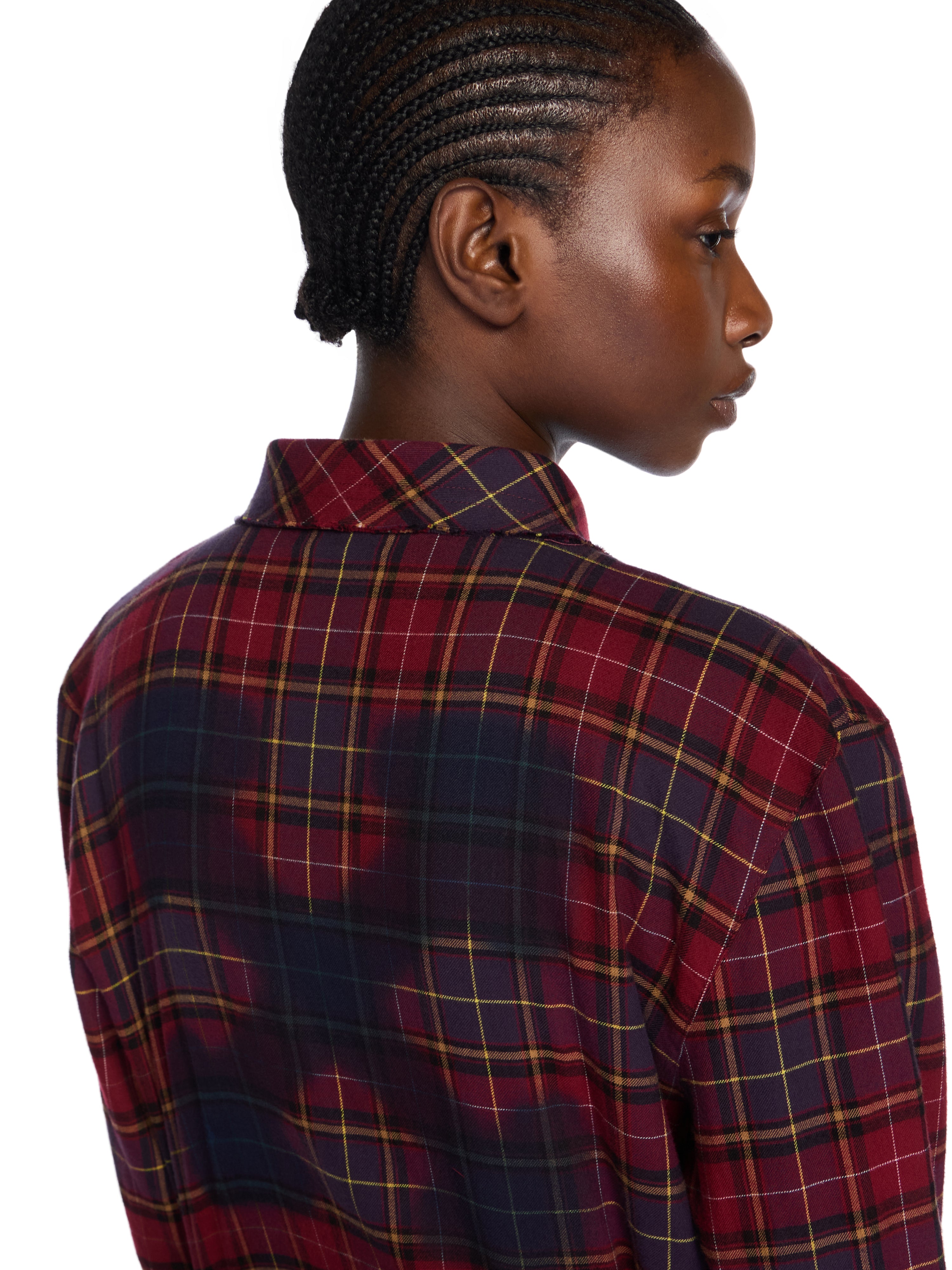 Off-White Check Flannel Arrow Dress Purple