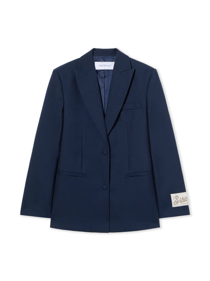 Off-White Gabardine Label Tomboy Blazer Blue