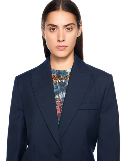 Off-White Gabardine Label Tomboy Blazer Blue