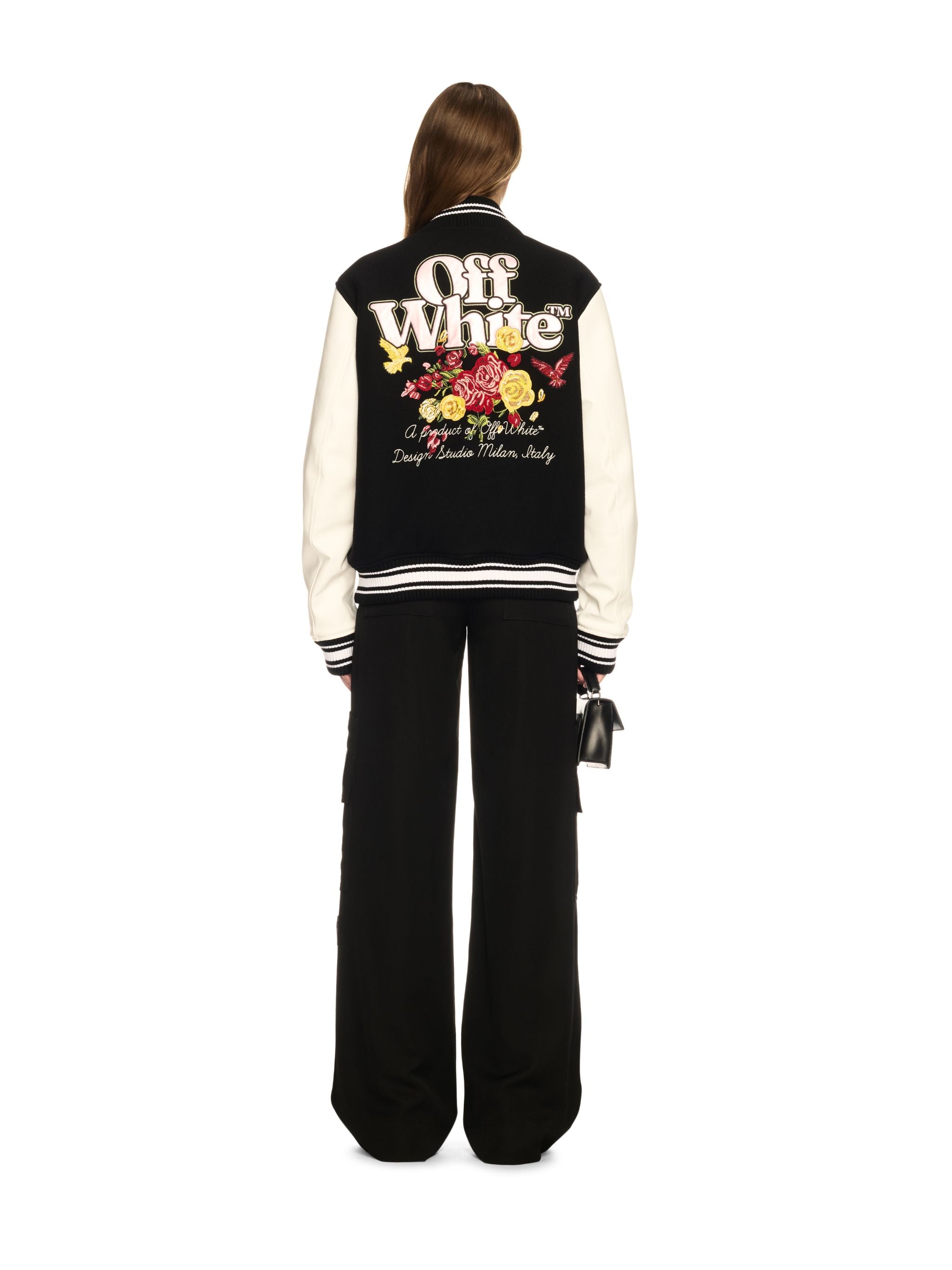 Off-White Wo Flowers Varsity Black