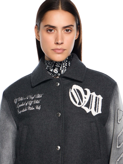 Off-White Gothic Class Varsity Jacket Black