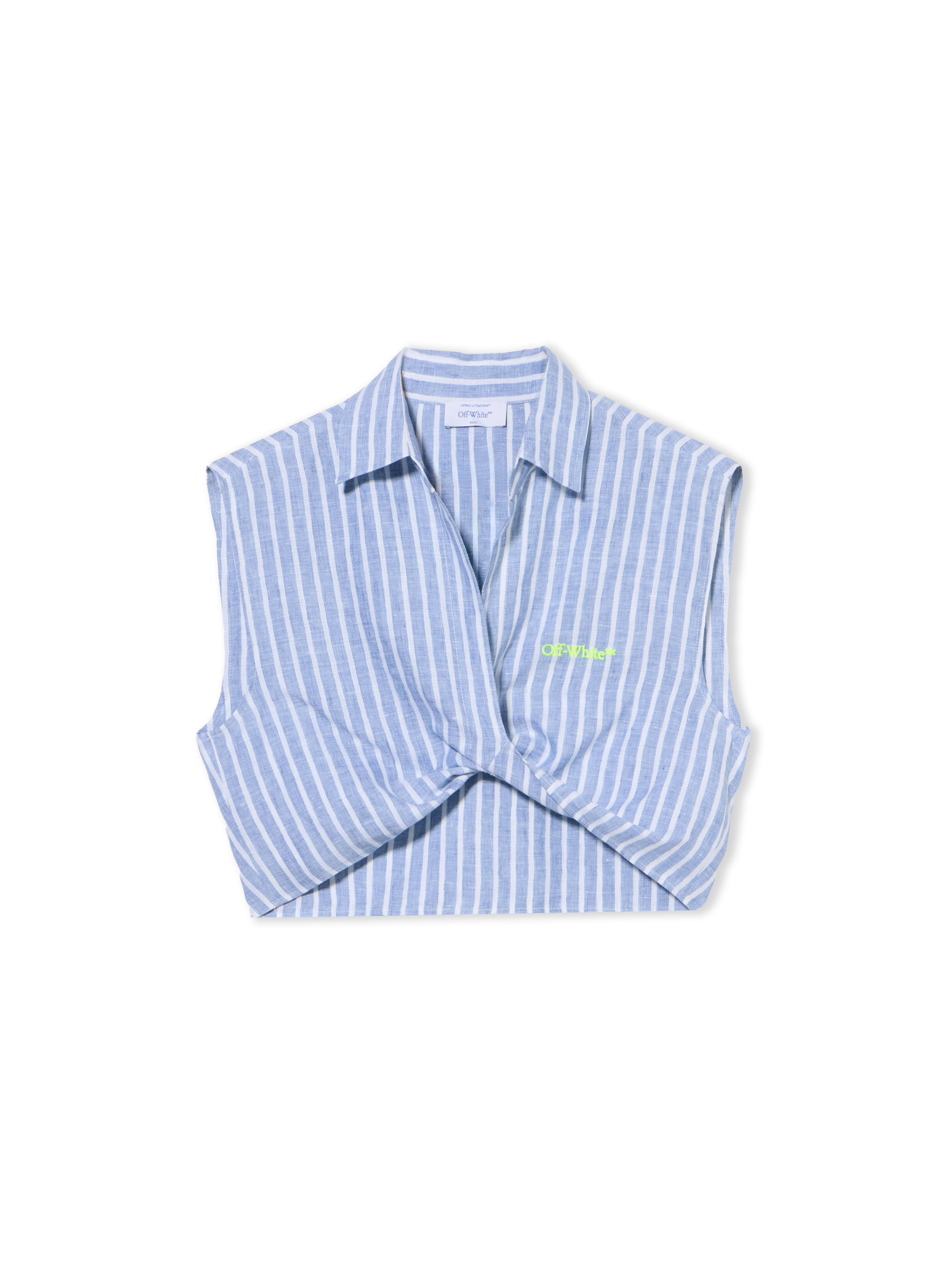 Off-White Striped Sleeveless Shirt Blue