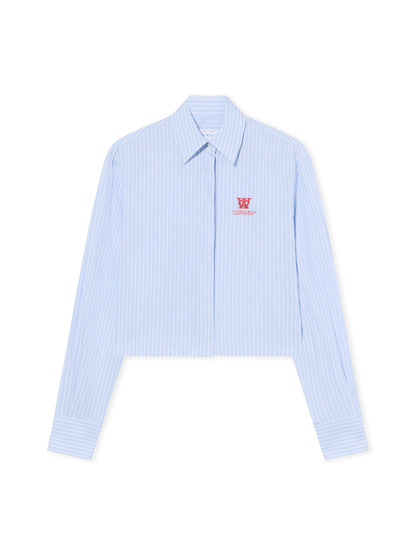 Off-White Striped Poplin Shirt Blue