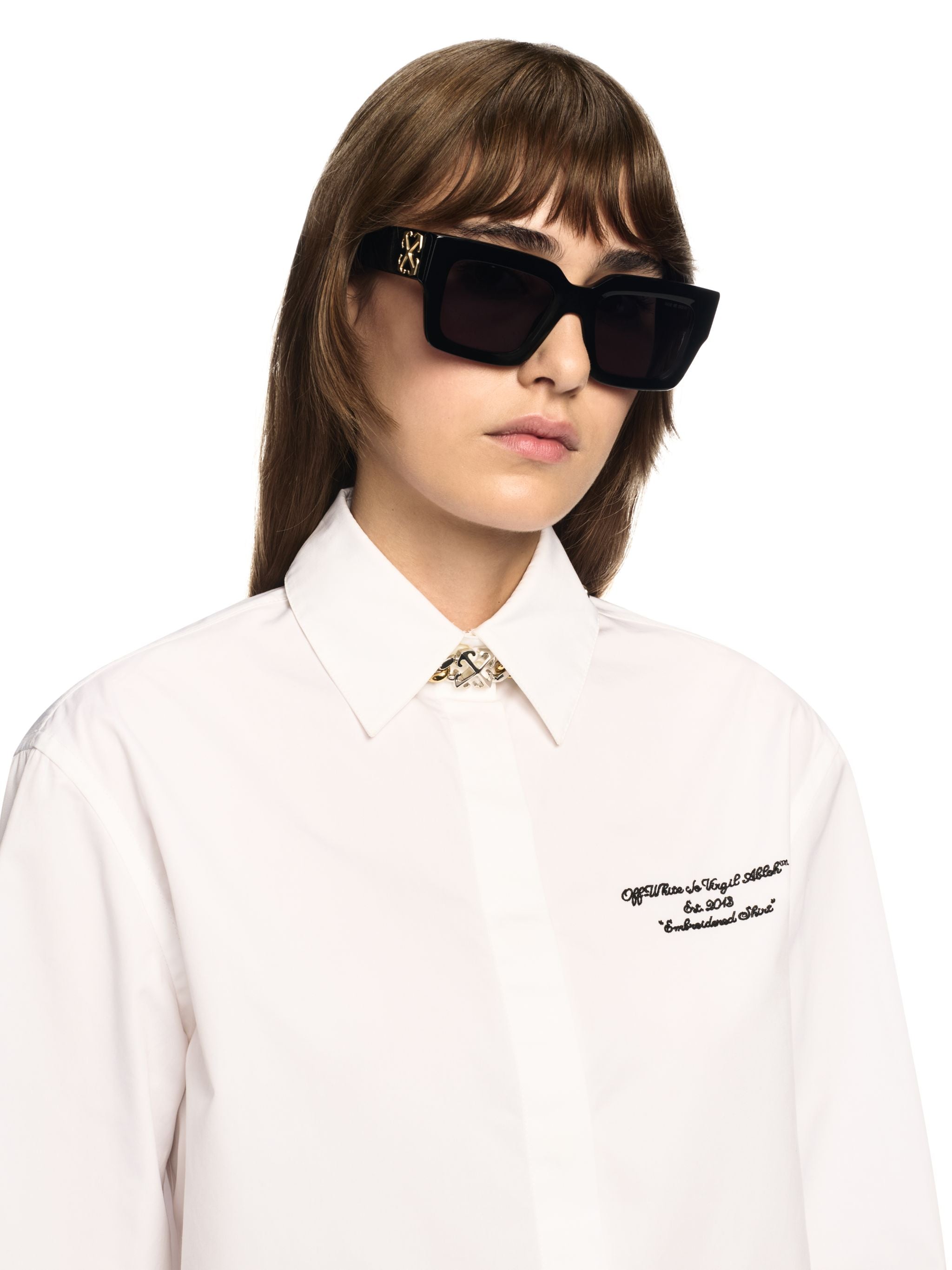 Off-White Embr Poplin Boxy Shirt Ls