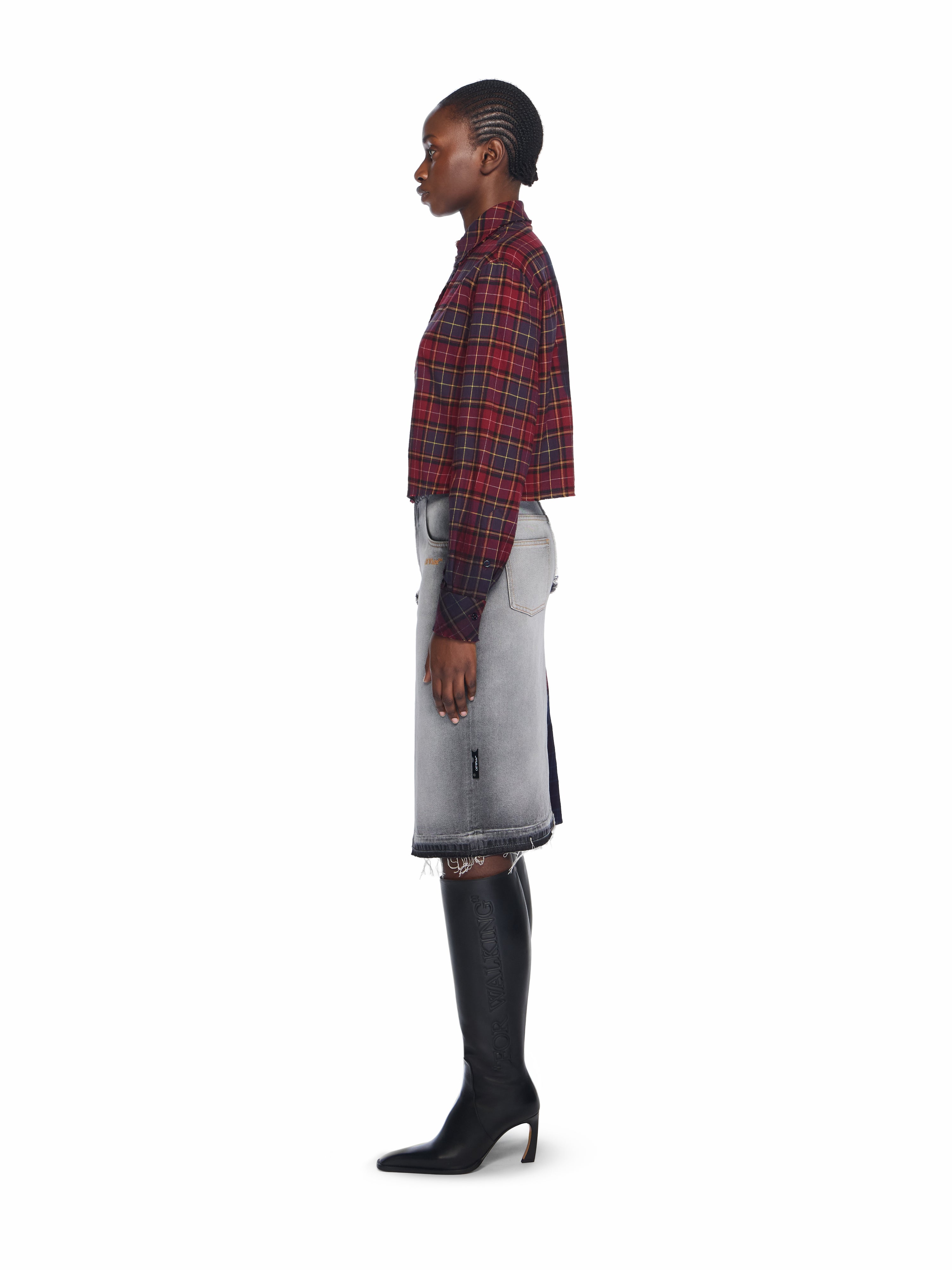 Off-White Check Flannel Arrow Spray Shirt Purple